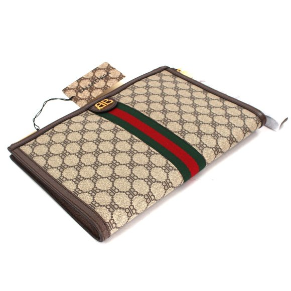 Balenciaga X Gucci Hackers Project Clutch Pouch Canvas Monogram Wristlet Bag NEW - Picture 3 of 9